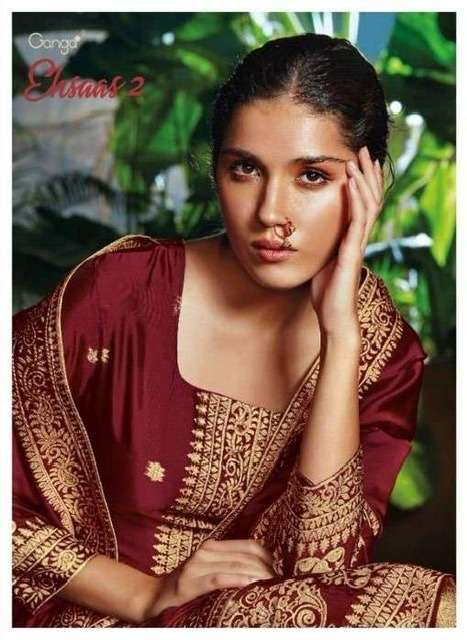 Ganga Fashion Ehsaas Vol 2 Pure Bemberg Silk Jacquard With H...