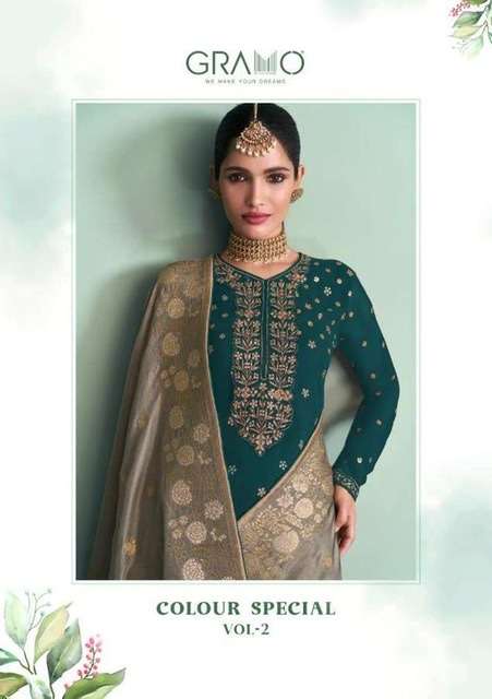 Gramo colour special vol 2 real georgette with heavy embroid...