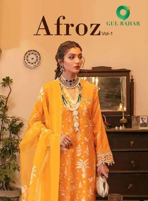 Gul bahar afroz vol 1 faux georgette with embroidery work pa...
