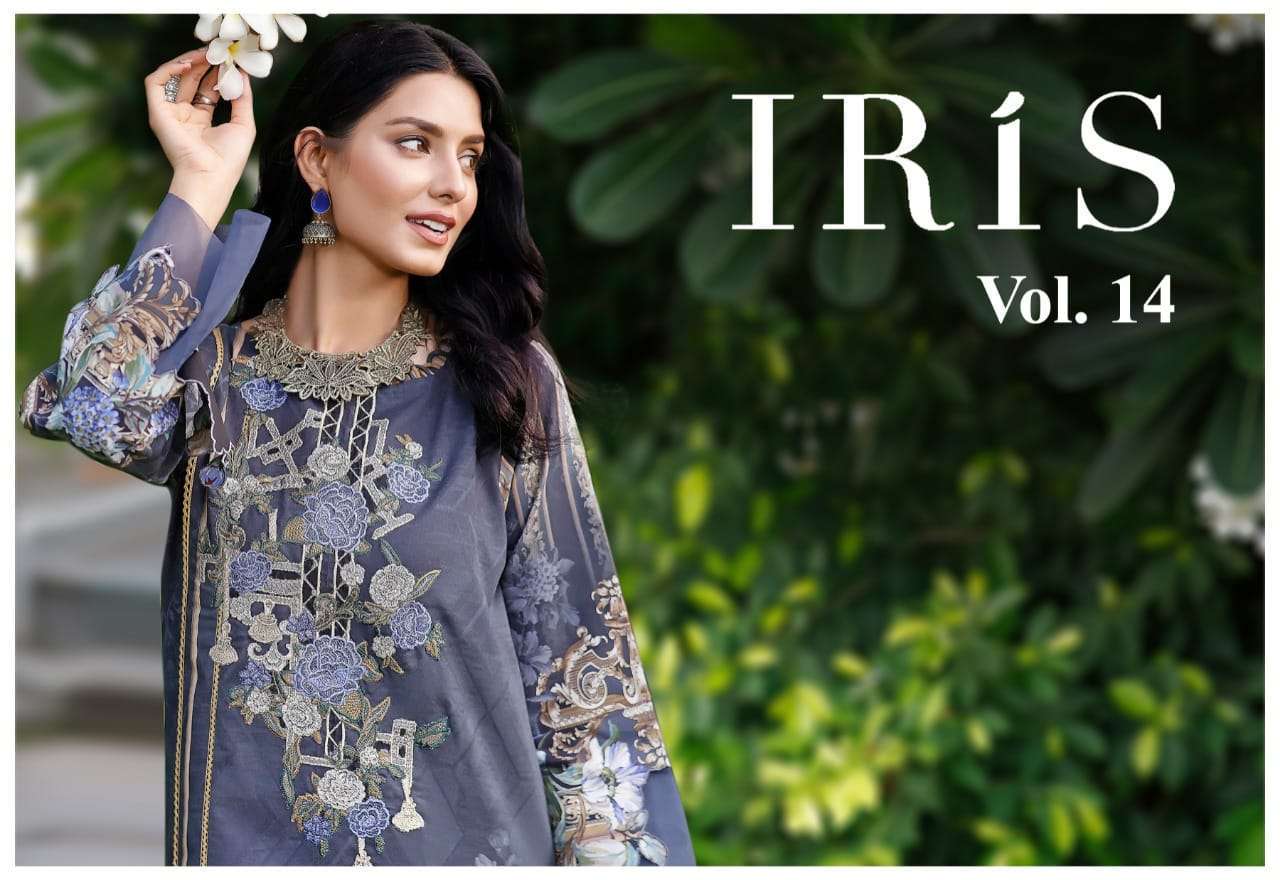 Iris Vol 14 Printed Cotton Pakistani Dress Material at Whole...