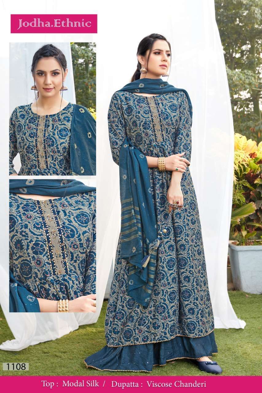 Jodha Ethnic 1108 Designer Printed Modal Silk Long Readymade...