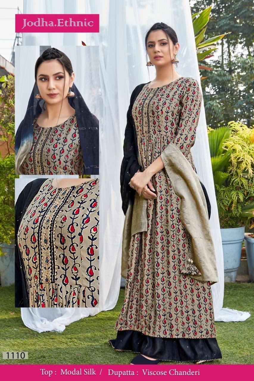 Jodha ethnic 1110 designer printed modal silk long readymade...