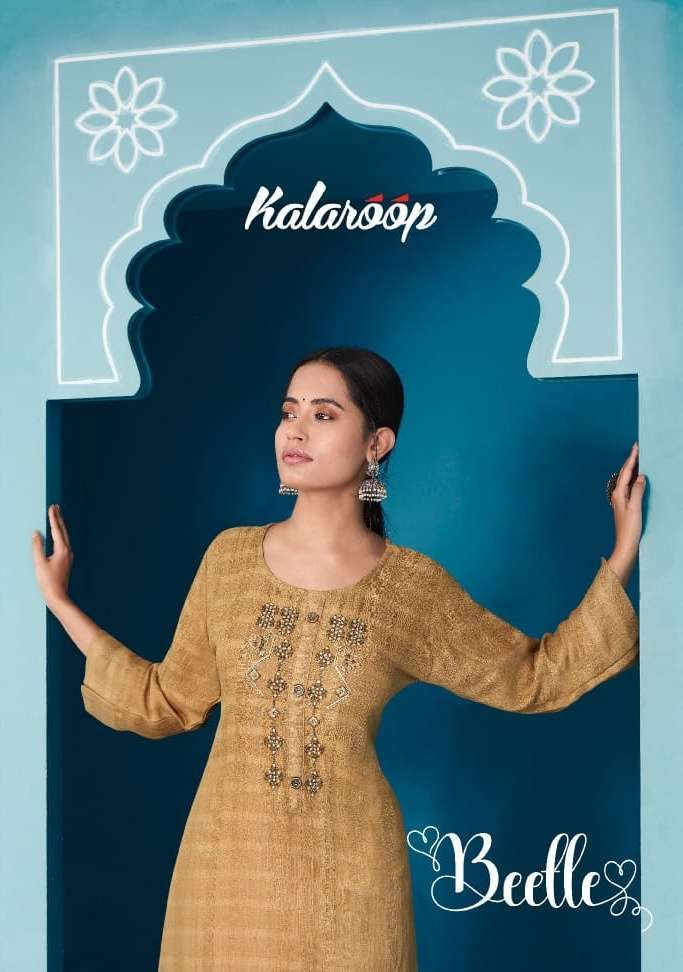 Kessi Fabrics Kalaroop Beetle Rayon with Embroidery Work Rea...