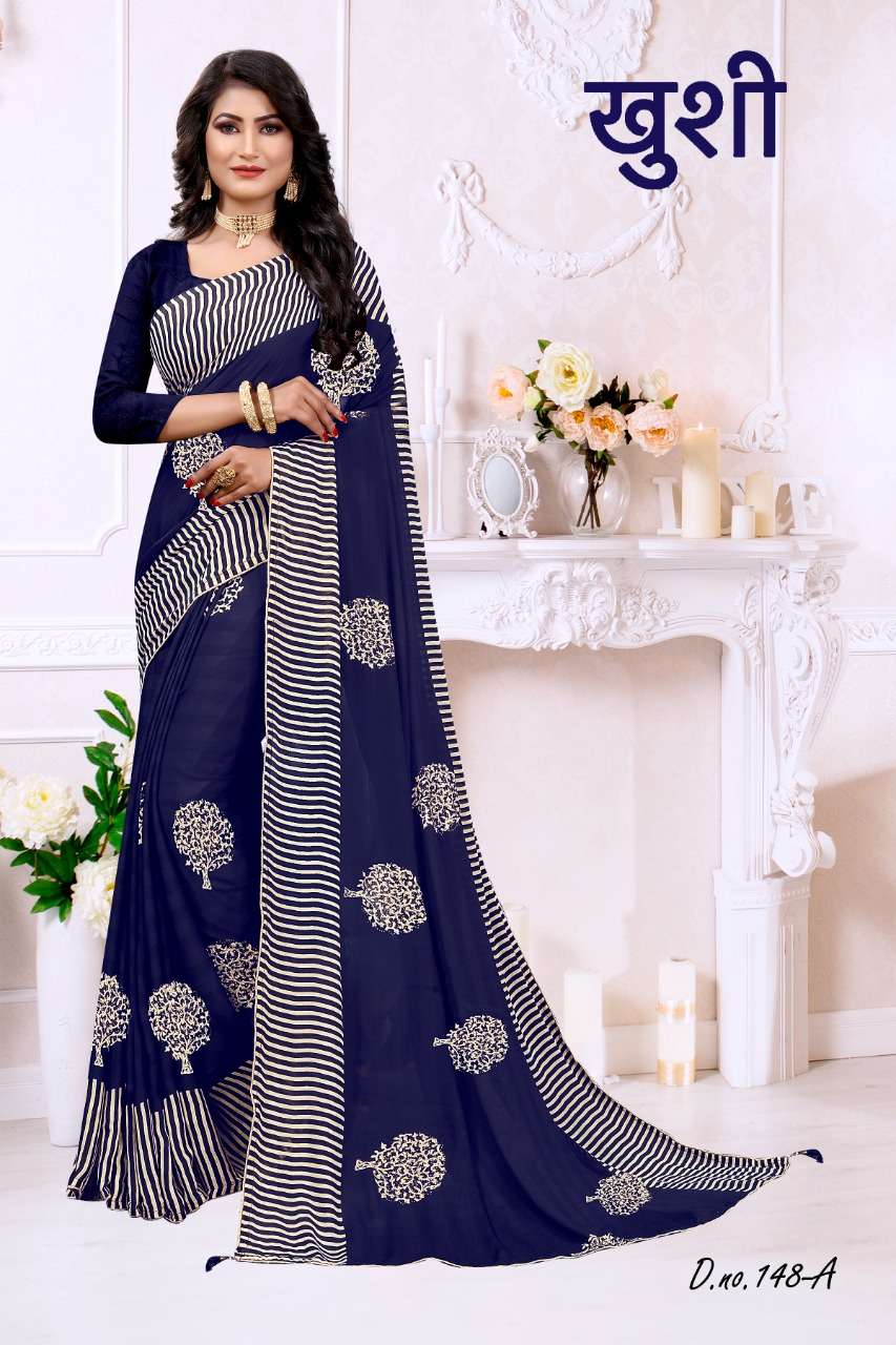 Khushi Designer Printed Georgette Sarees Collection at Whole...