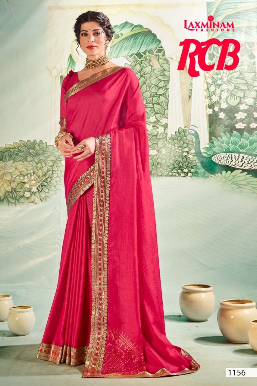 Laxminam Rcb Satin Georgette Party Wear saree collection