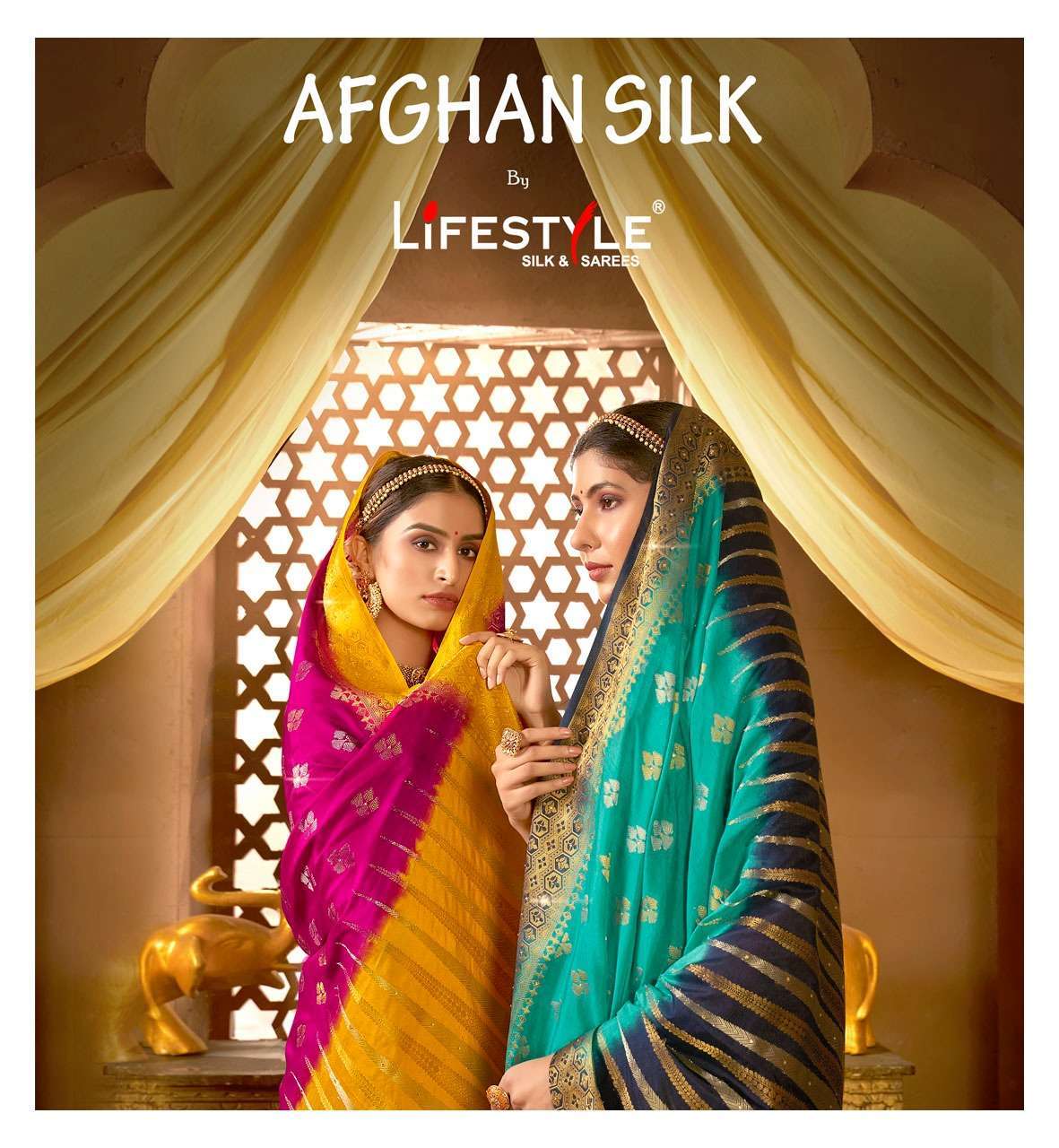 Lifestyle Sarees Afghan Silk Traditional Silk Sarees Collect...