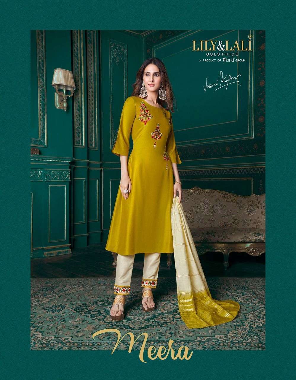 Lily & lali meera muslin with embroidery work readymade suit...