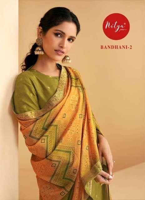 LT fabrics nitya bandhani vol 2 dola jacquard with handwork ...