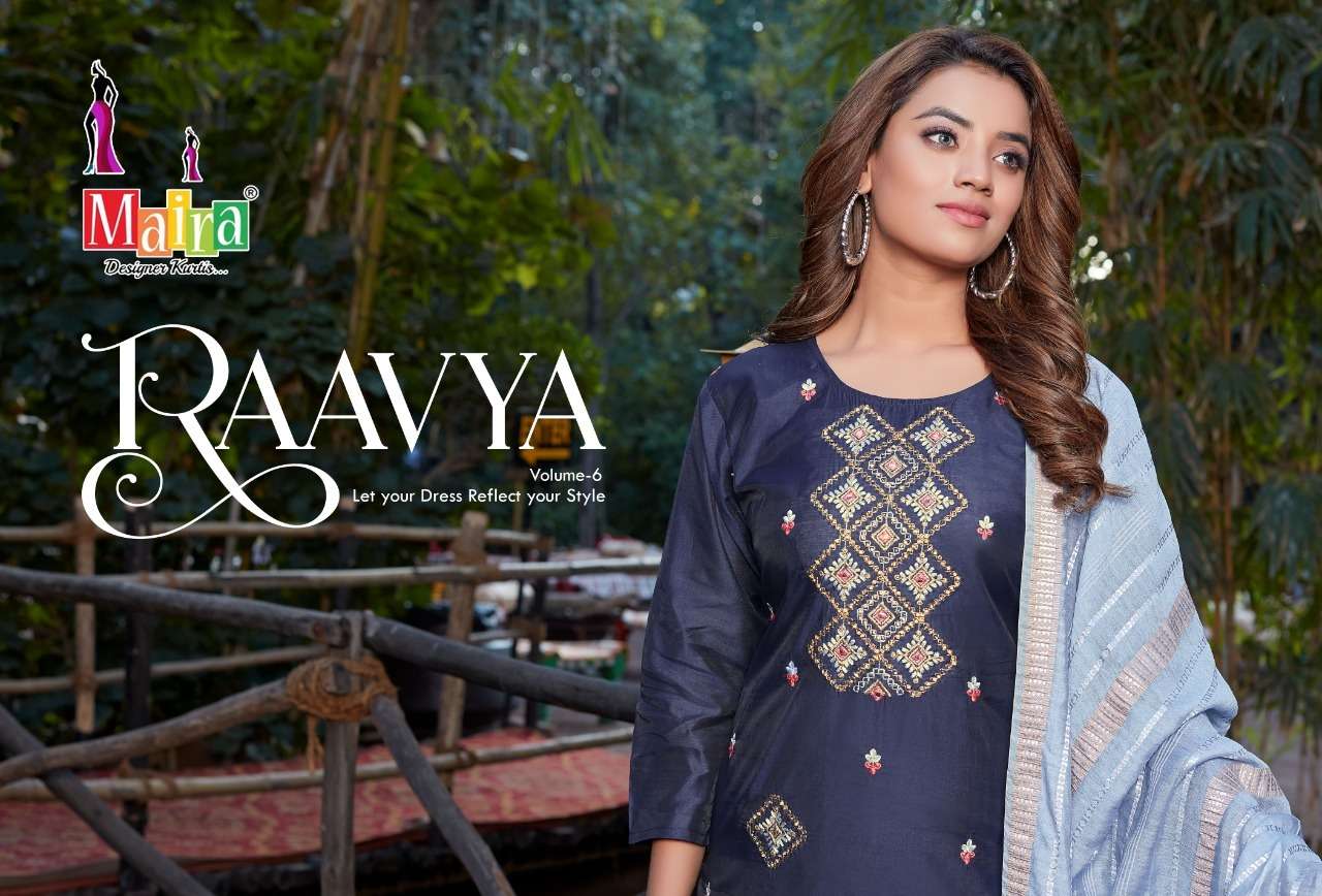 Maira Raavya Vol 6 Heavy Bombay Silk with embroidery Work Re...