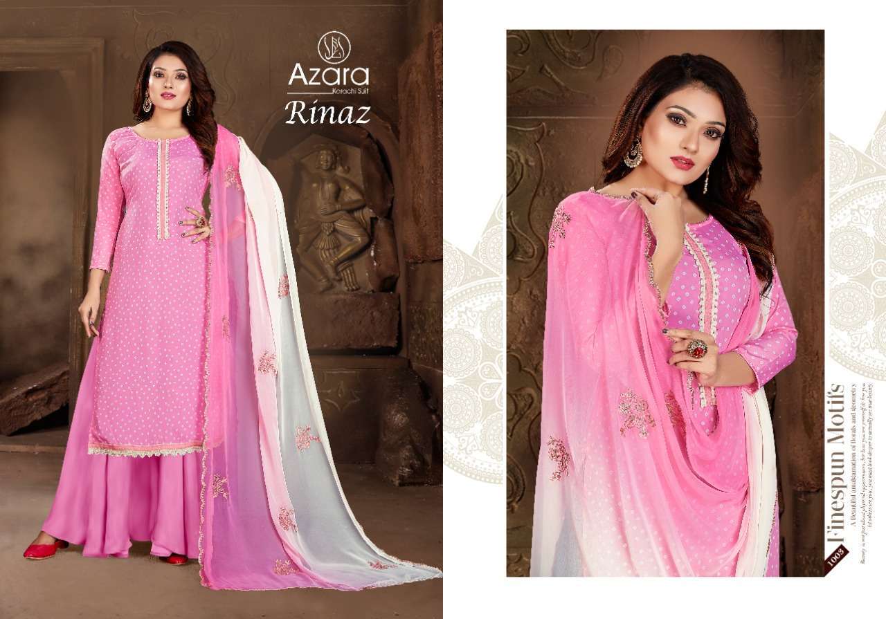 Radhika Fashion Azara Rinaz Printed Crepe with Work Dress Ma...