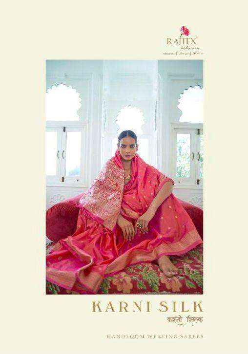 Rajtex Karni Silk Two Tone Handloom Weaving Sarees at Wholes...
