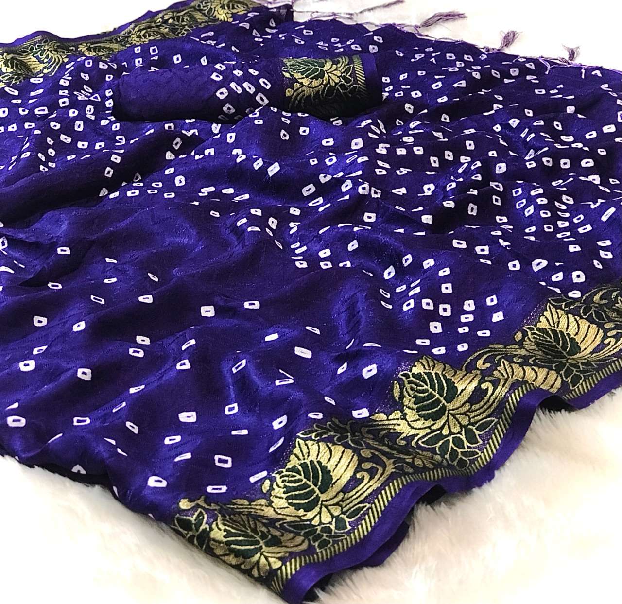 Rosy Silk With Traditional Bandhani Design Saree Collection
