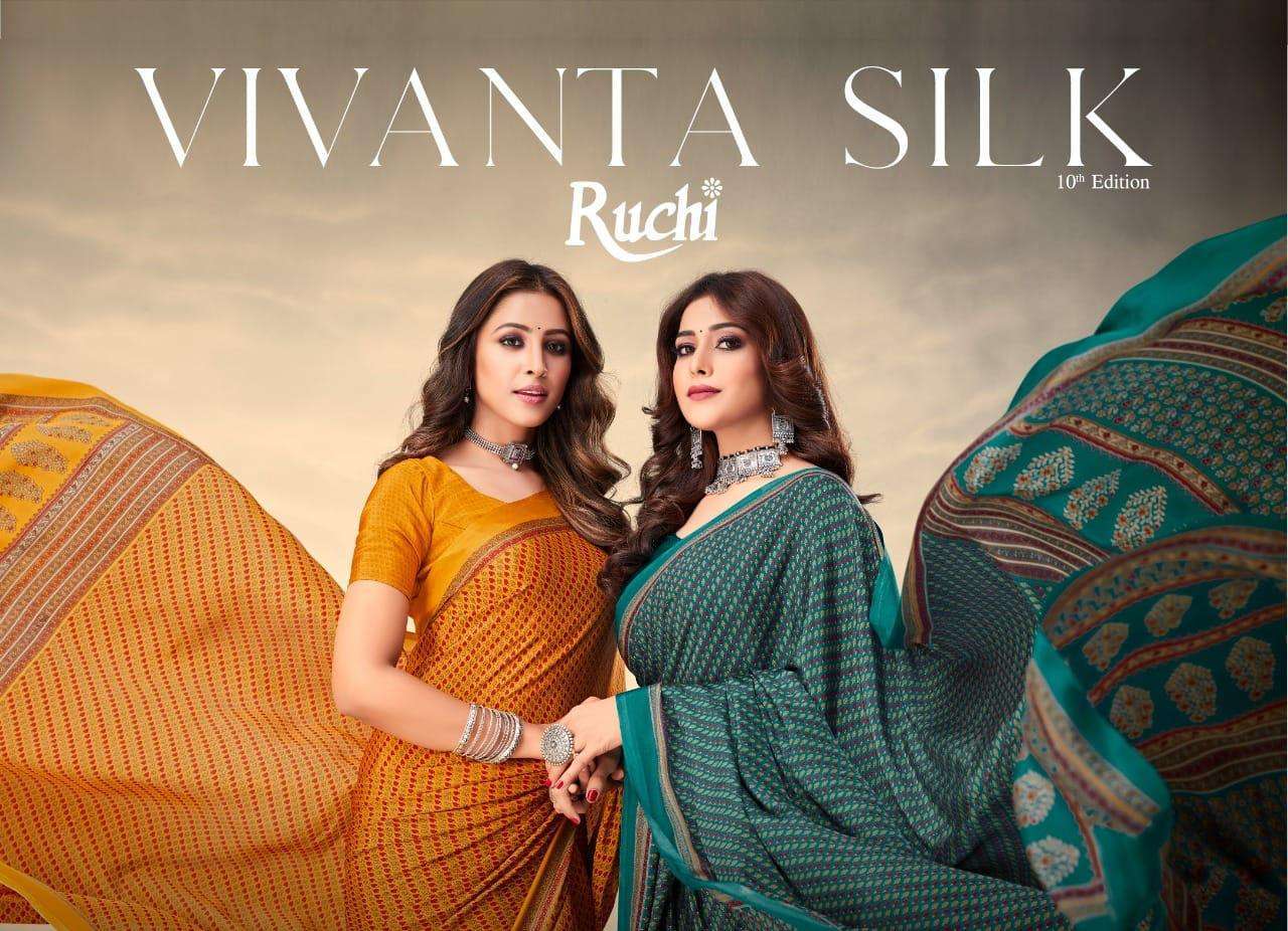 Ruchi Vivanta Silk Printed Silk Crepe Sarees Collection at W...