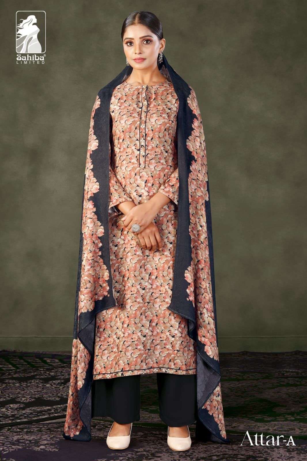 Sahiba Attar Digital Printed cotton Satin with Embroidery Wo...