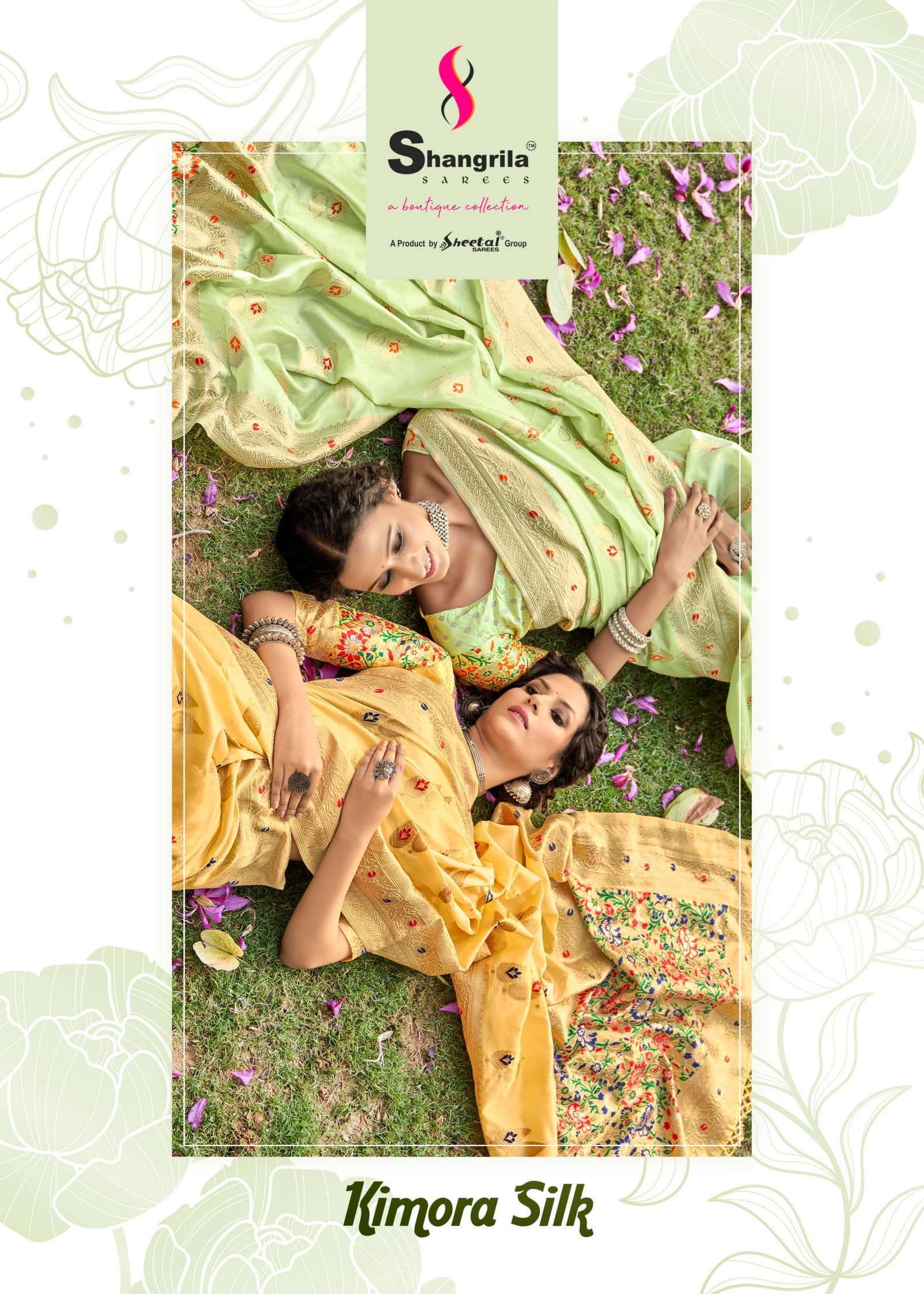 Shangrila Designer Kimora Silk Designer Silk With Kashmiri R...