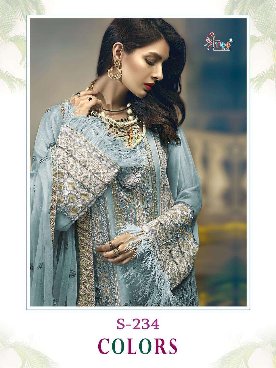 Shree Fabs s 234 Colors georgette with embroidery work pakis...
