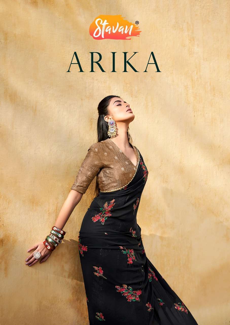 Stavan Arika Georgette Regular wear saree collection