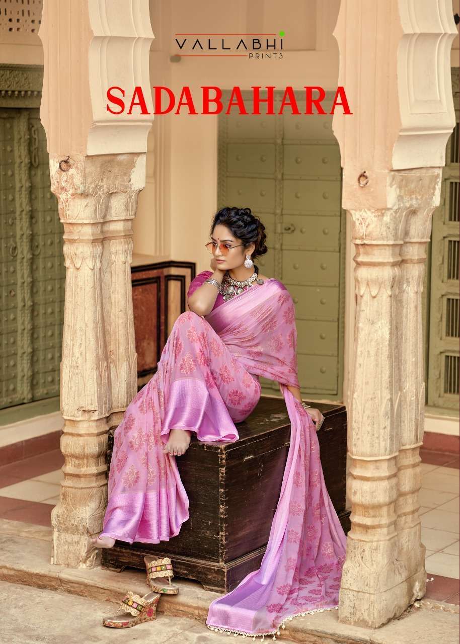 Triveni vallabhi prints sadabahara printed moss sarees at wh...