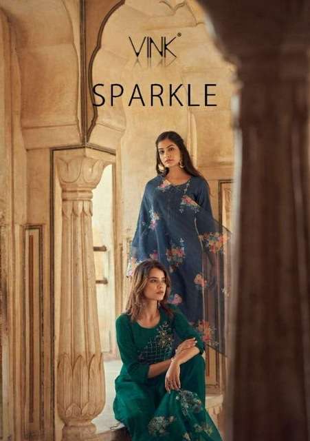 Vink sparkle viscose with embroidery work readymade suits at...