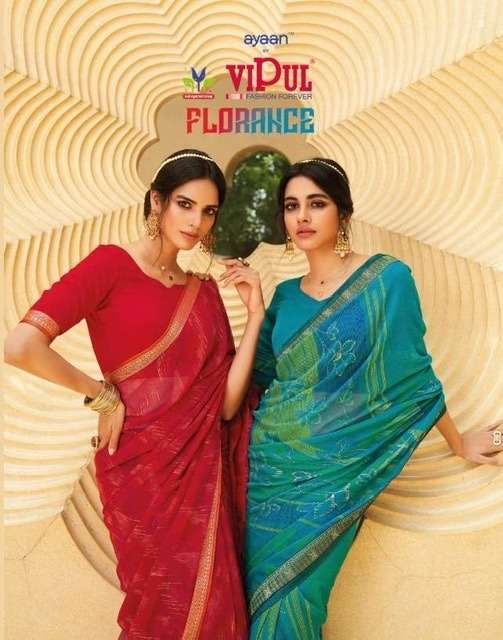 Vipul fashion florance printed georgette sarees at wholesale...