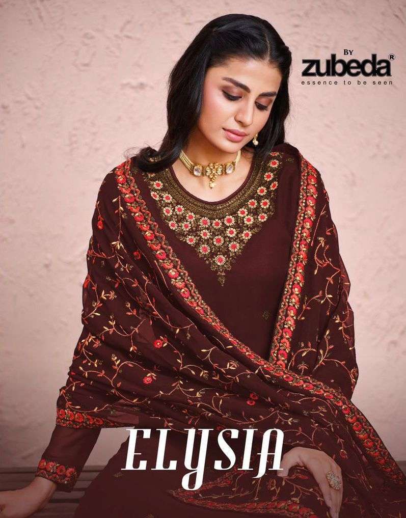 Zubeda Elysia Georgette with Heavy Embroidery Work Dress Mat...