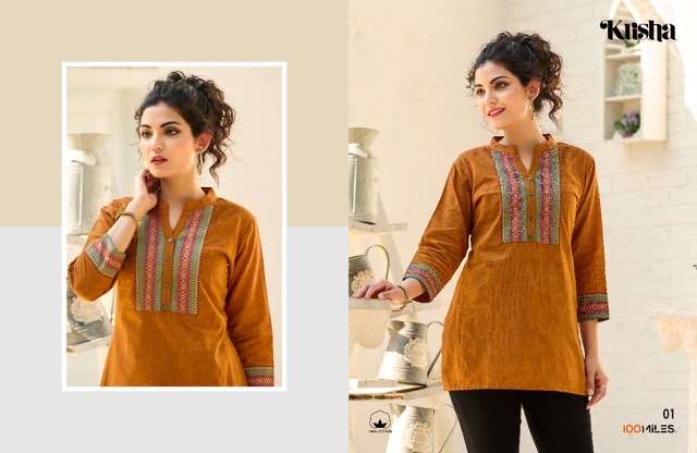 100 miles krisha Cotton with embroidery work readymade tops ...