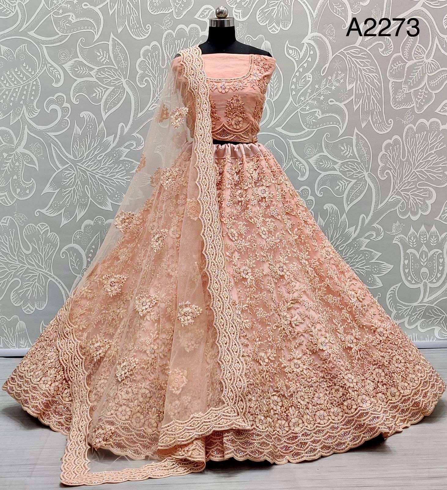  A2273 Heavy Net With embroidery Work Designer Wedding Wear ...