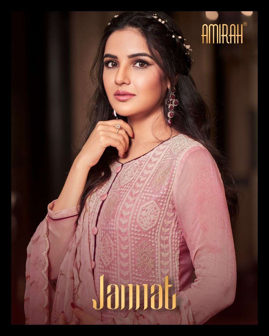 Amira Fashion jannat Real georgette with work dress material...