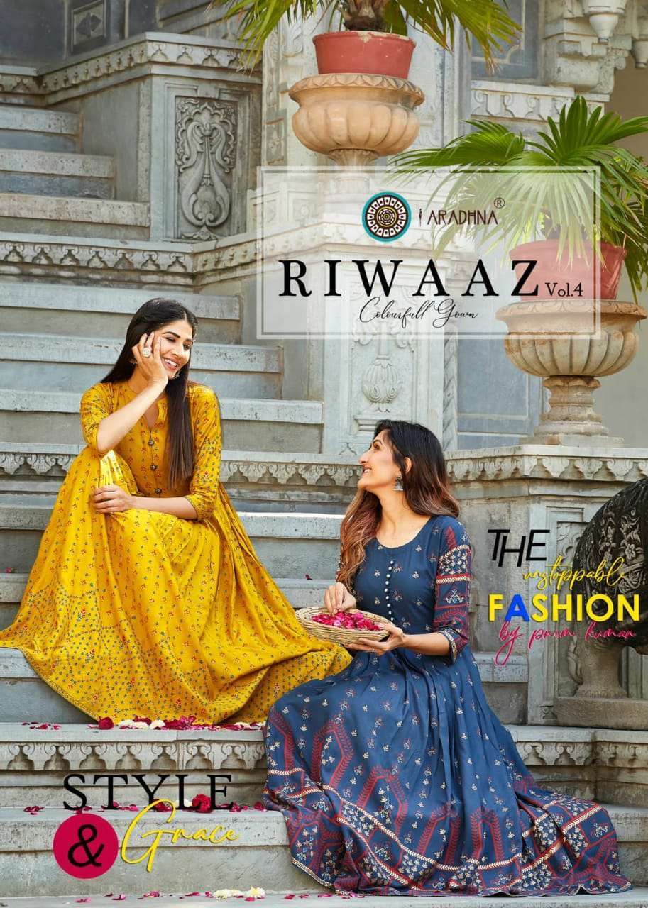 Aradhna Riwaaz Vol 4 Heavy Rayon Liva Approved With Embroide...