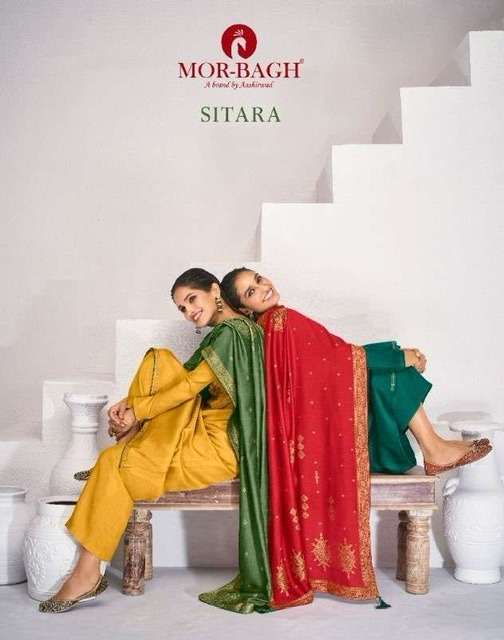 Ashirwad Sitara By Morbagh Tussar Silk  With work dress mate...