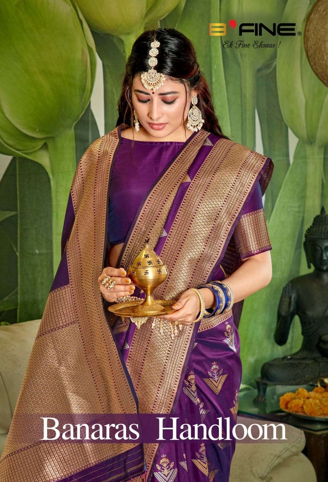 B fine Banaras Handloom Silk Wedding Wear Silk Saree Collect...
