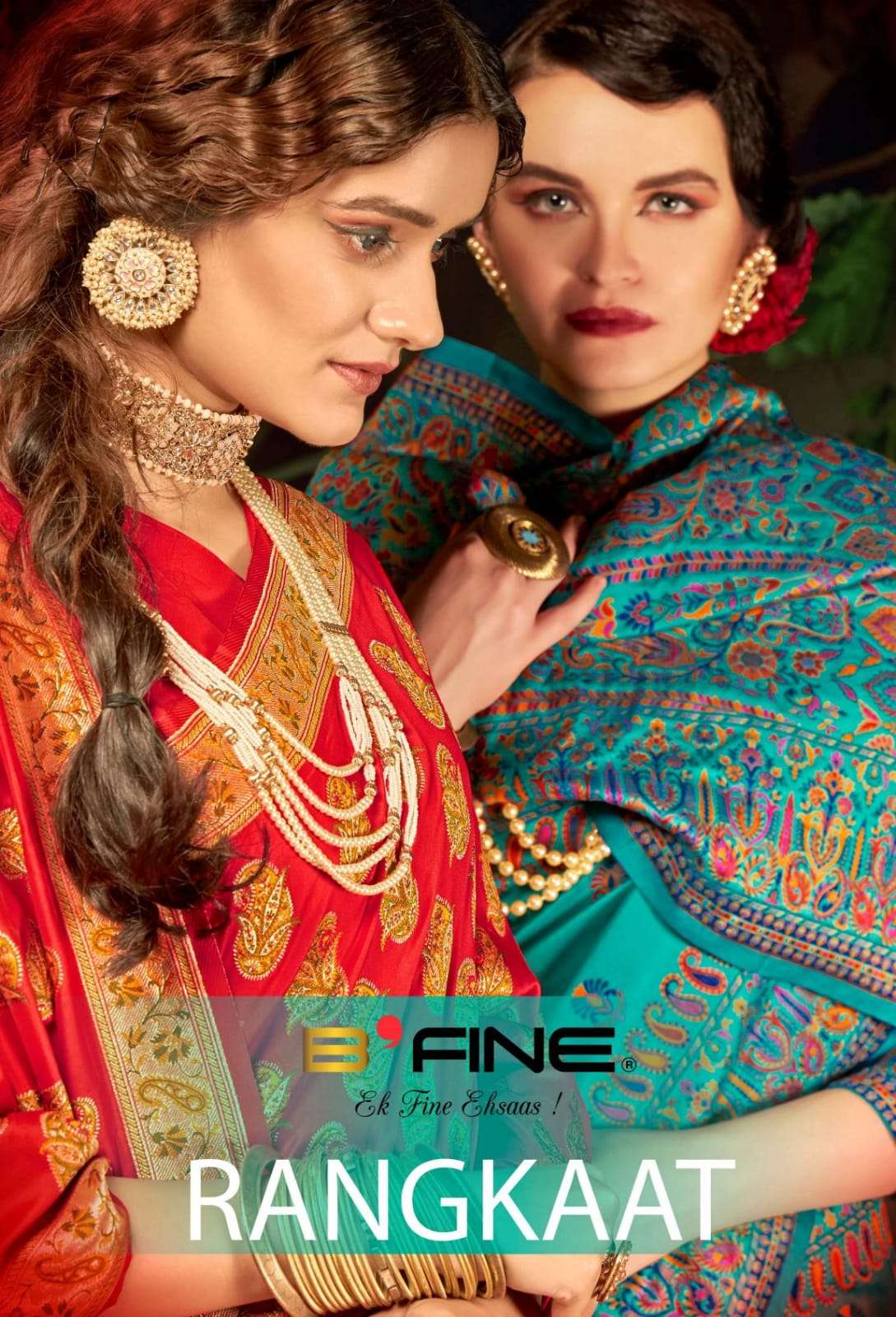 B fine Ranghaat Silk With Wedding Wear saree  collection