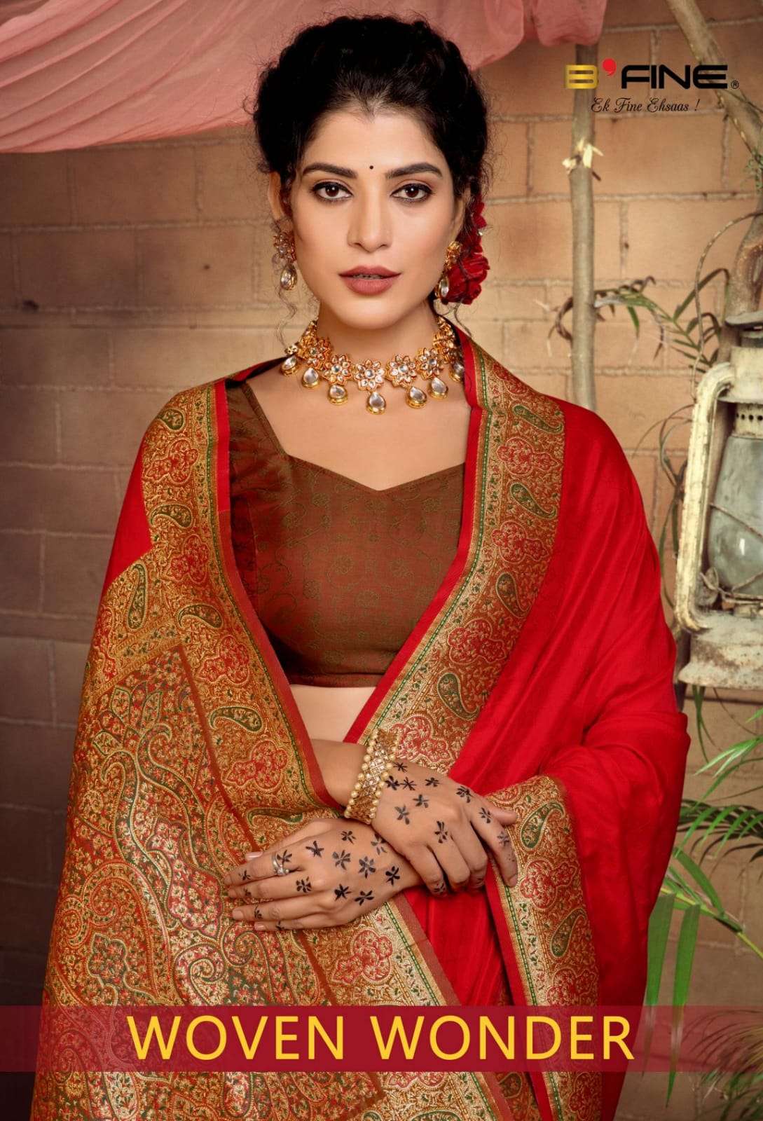 B fine Woven Wonders Silk Wedding Wear saree