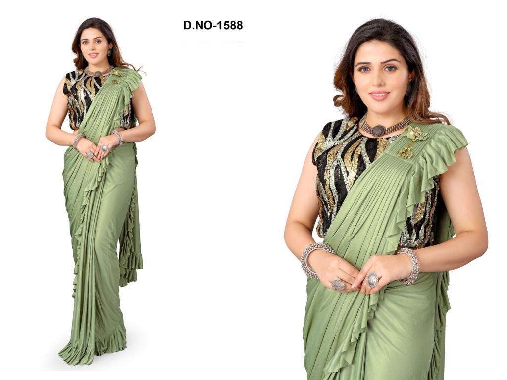 EXCLUSIVE READYMADE SAREE WITH STITCHED BLOUSE AT WHOLESALE ...