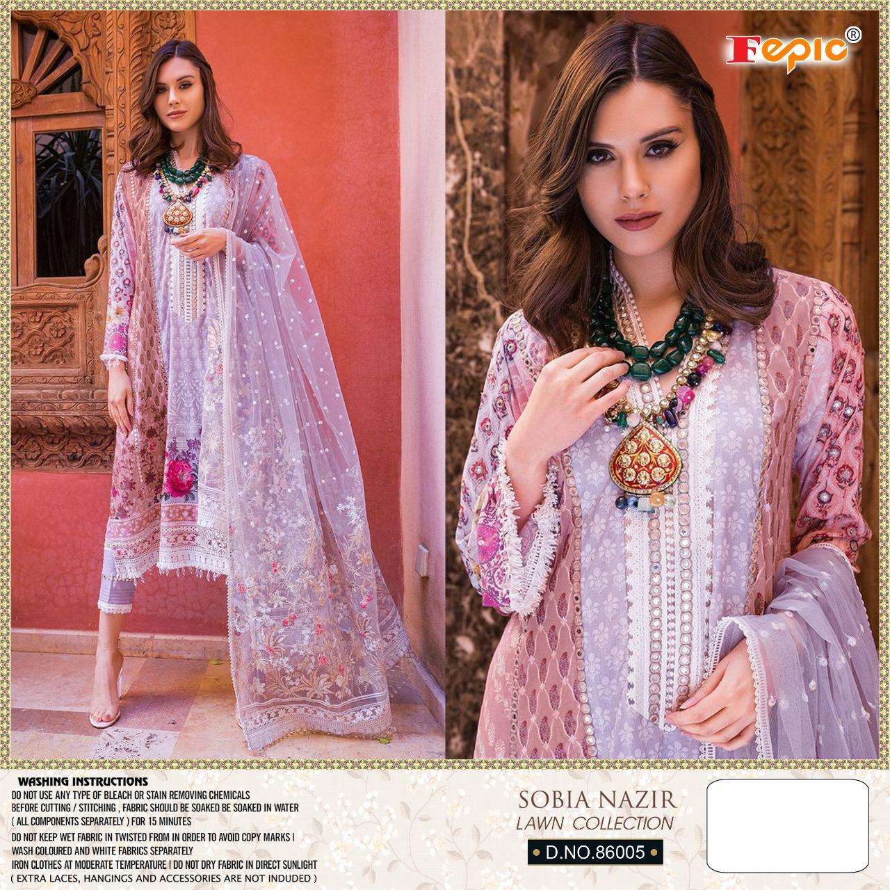 FEPIC SOBIA NAZIR 86005 COTTON CAMBRIC REGAL LOOK SALWAR SUI...