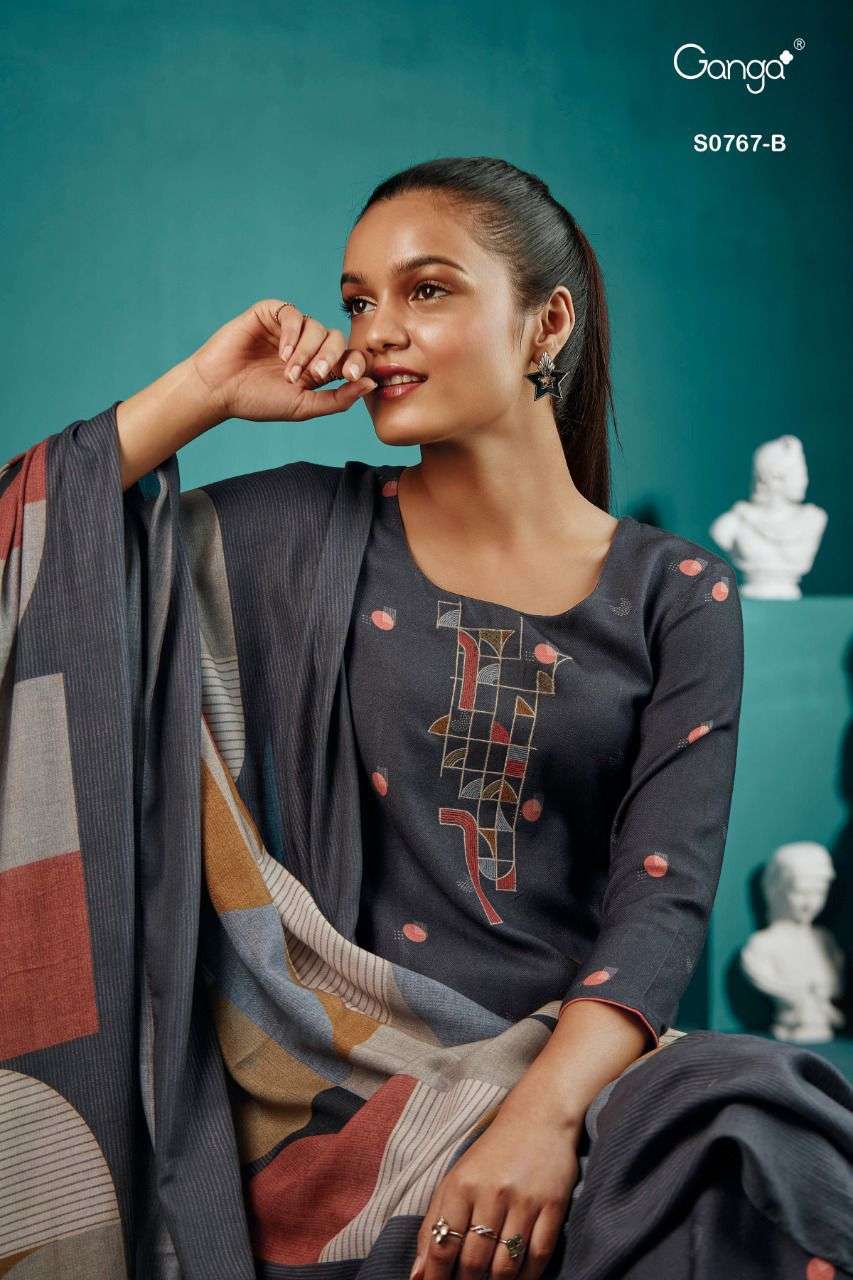 GANGA JORAH 767 COTTON SATIN PRINTED CATALOG AT WHOLESALE RA...