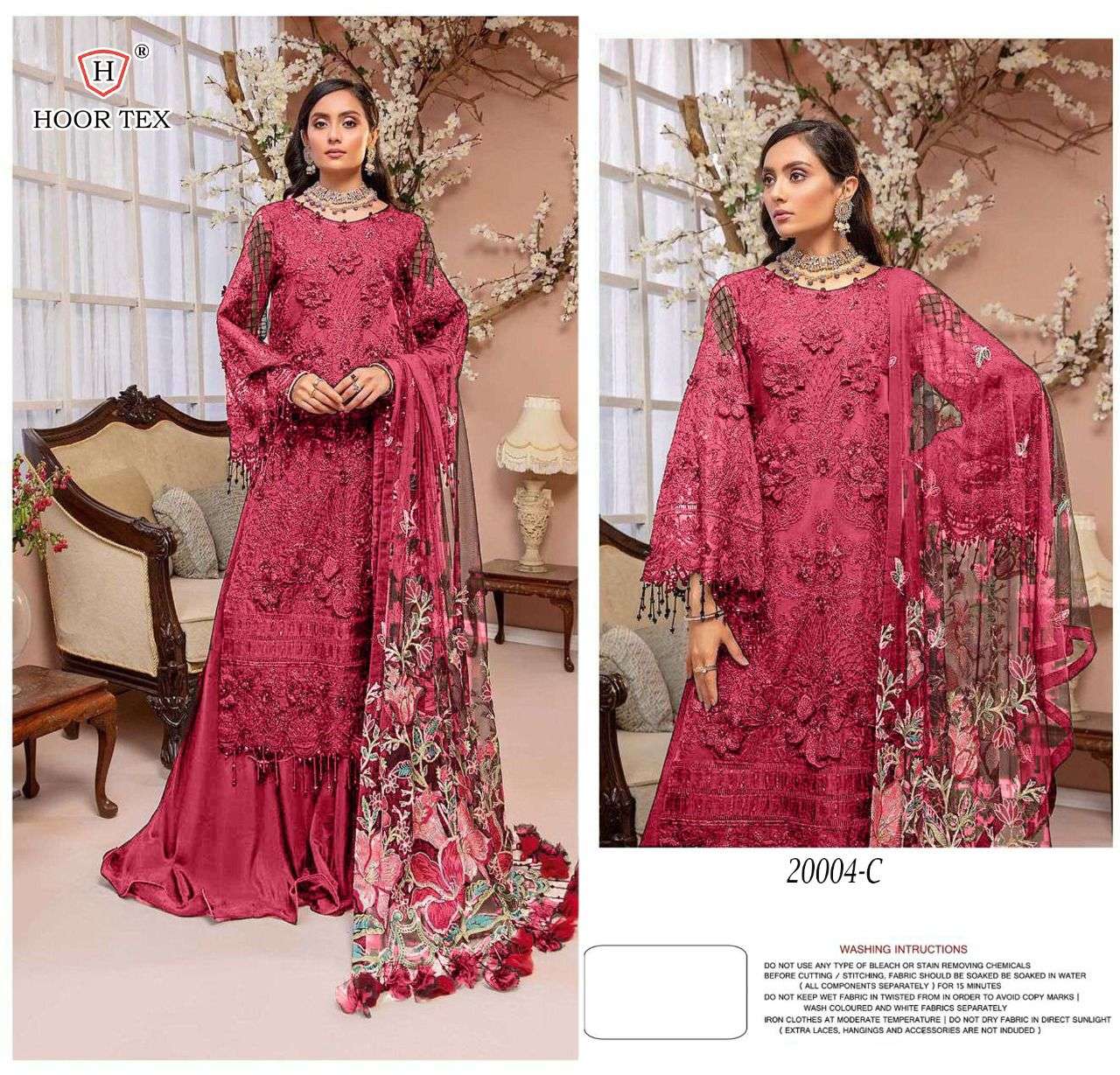 Hoor Tex 20004 Colors Heavy Georgette with Heavy Embroidery ...
