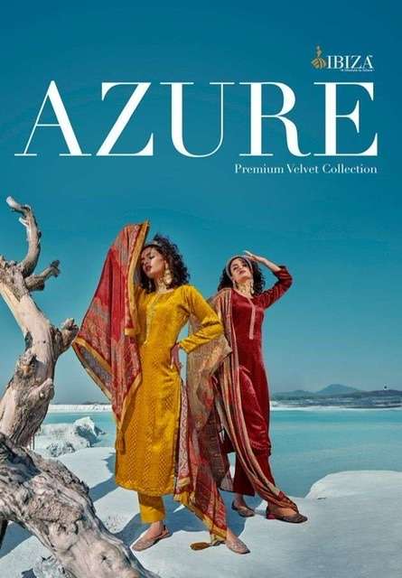 Ibiza Azure Pure Velvet Brasso With Handwork dress material ...