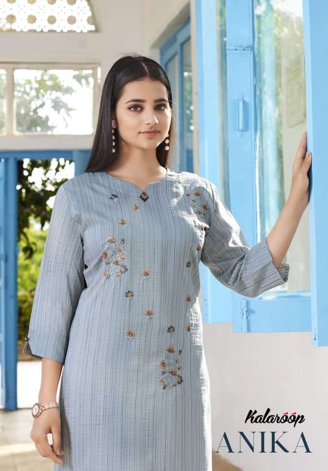 Kessi fabrics kajree kalaroop anika Fancy Fabric With Embroi...