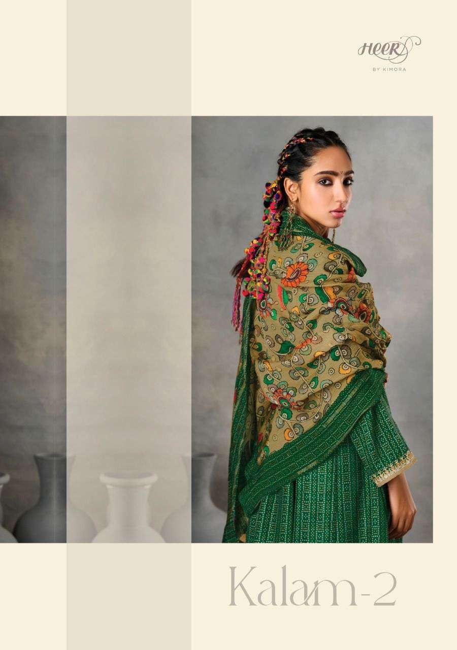 Kimora Heer Kalam Vol 2 Tusser Silk With Prints And Embroide...