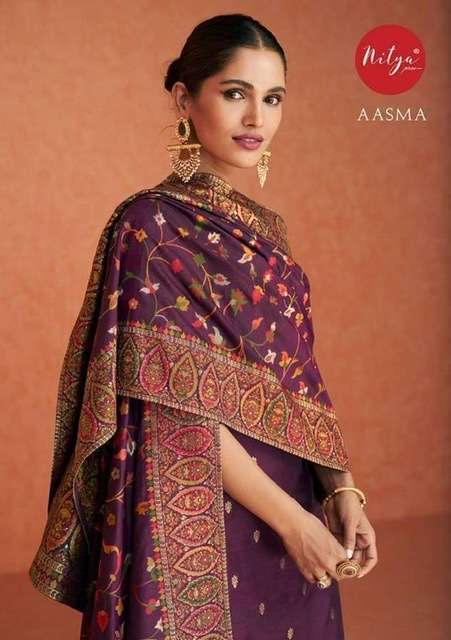 LT fabrics nitya aasma Silk Jacquard With Handwork And Diamo...
