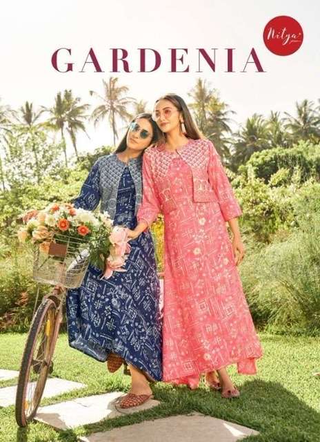 LT Fabrics Nitya Gardenia Rayon Capsule Print Cotton Slub Ja...