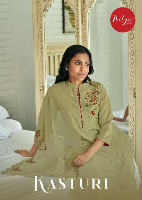 LT fabrics nitya kasturi viscose with embroidery work readym...