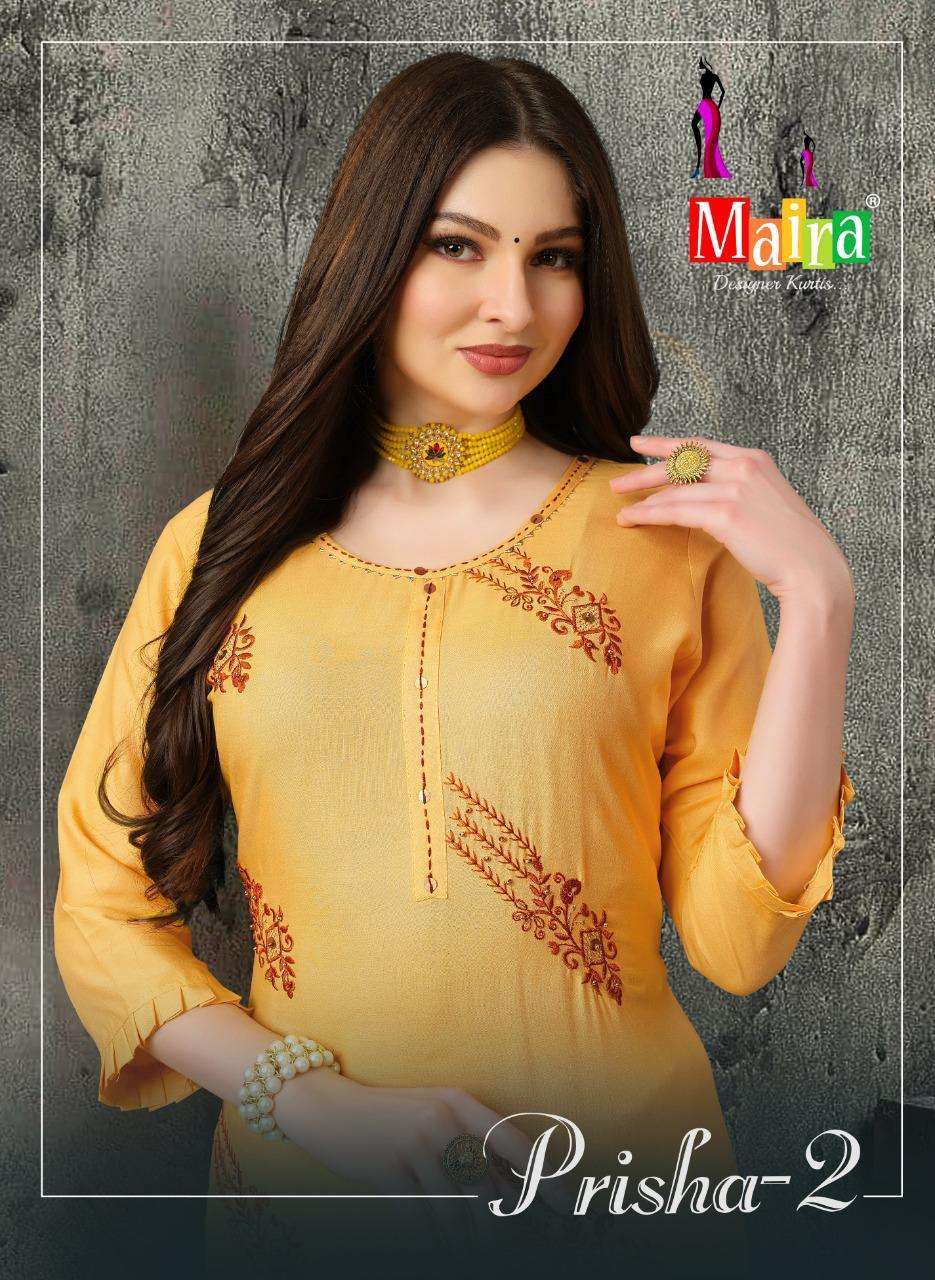 Maira Prisha Vol 2 Printed rayon readymade kurtis at wholesa...