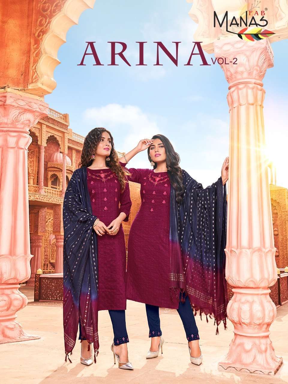Manas Fab Arina Vol 3 Fancy Weaving Sequence With Embroidery...