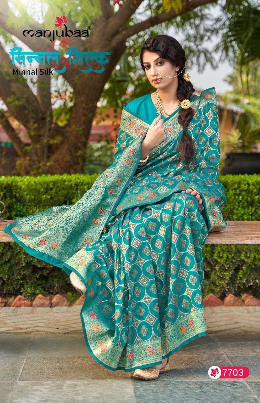 Manjubaa Minnal Silk Wedding Wear saree Collection