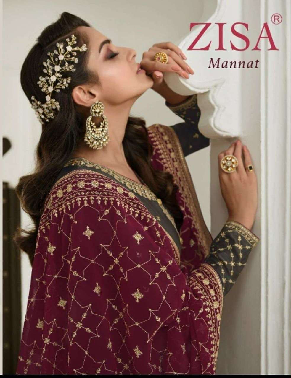 Meera trendz zisa mannat silk with embroidery work dress mat...