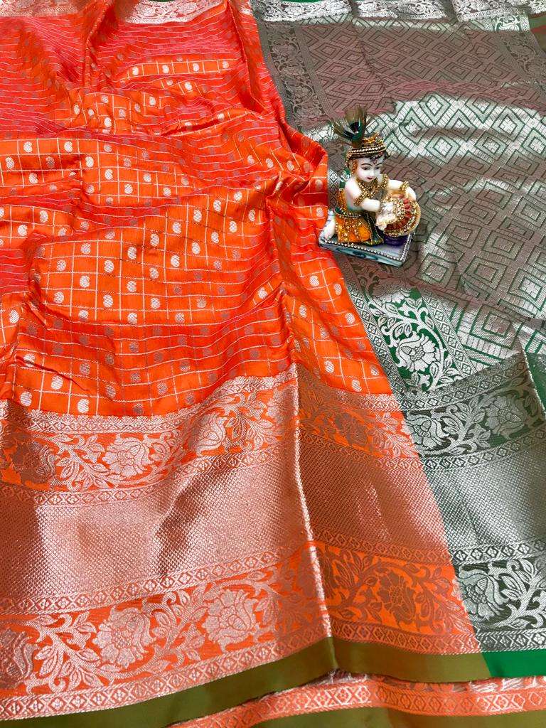 Mitera Lichi Silk With Silver Jari Weaving Saree Collection