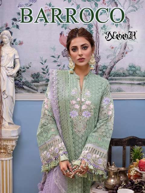 Noor Barroco Faux Georgette with Heavy Embroidery work Pakis...