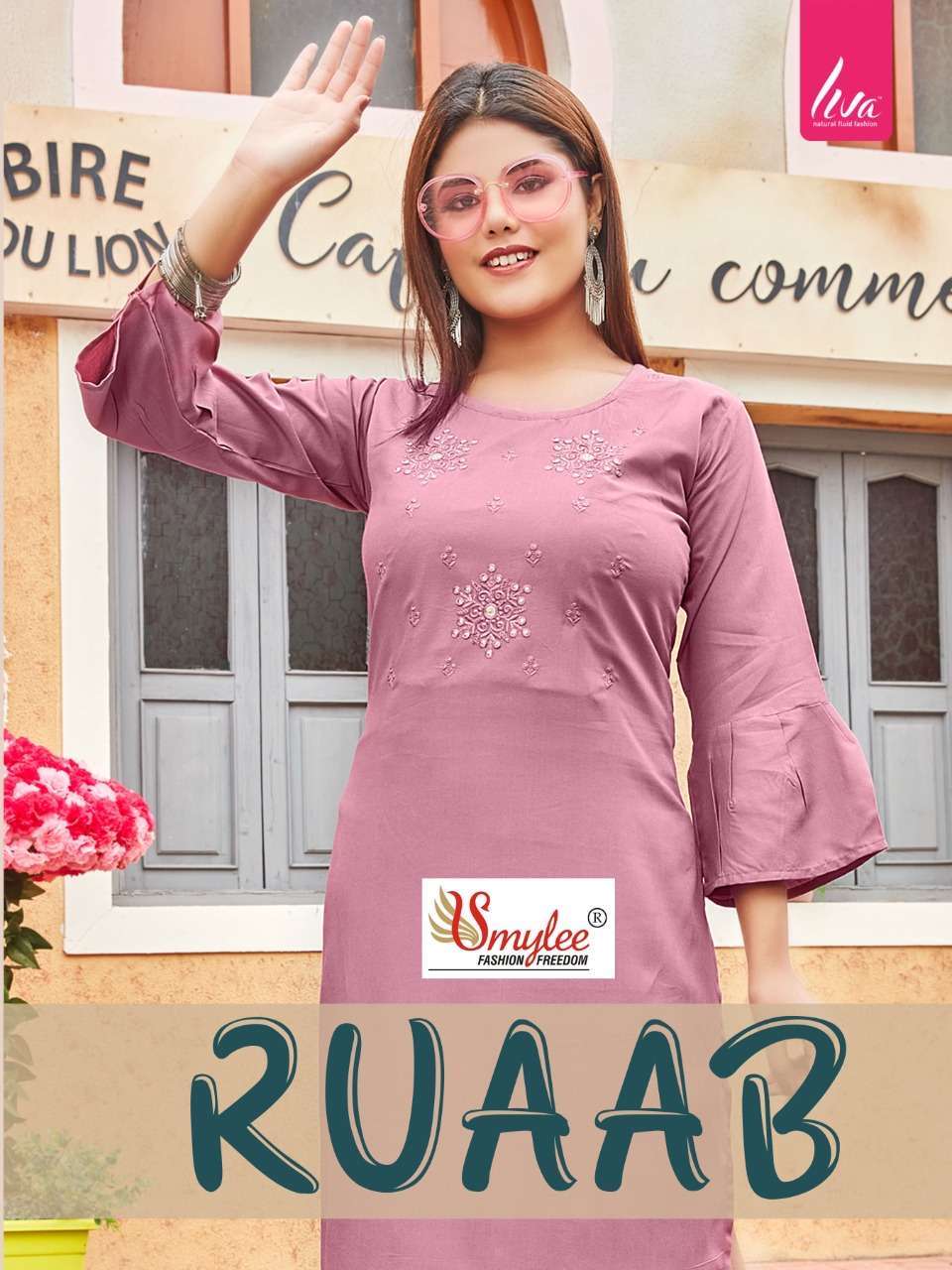 Rung ruaab rayon with embroidery work readymade kurtis at wh...